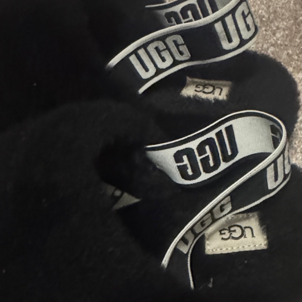 UGG Black Fluffy Slides - Picture 4 of 4